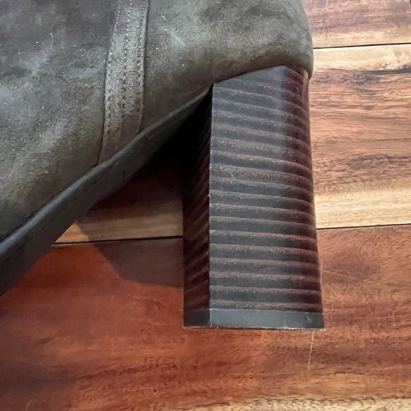 Tommy Hilfiger 10 Durham Olive Green Suede Ankle Boots Fall Winter - Picture 10 of 12